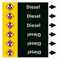 Značení potrubí ISO 20560, diesel